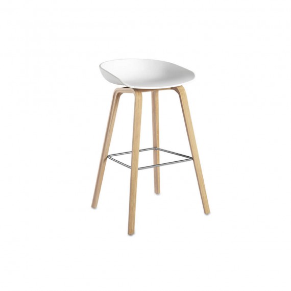 Hay ABOUT A STOOL AAS 32 low white chêne naturel 