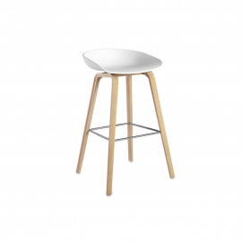 ABOUT A STOOL AAS 32 low white chêne naturel Hay