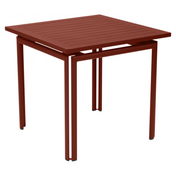 FERMOB Table carrée COSTA - ocre rouge 