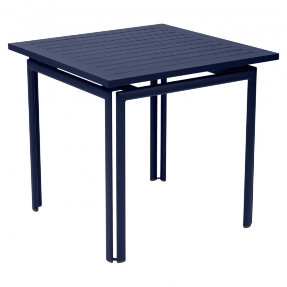 FERMOB Table carrée COSTA - bleu abysse 