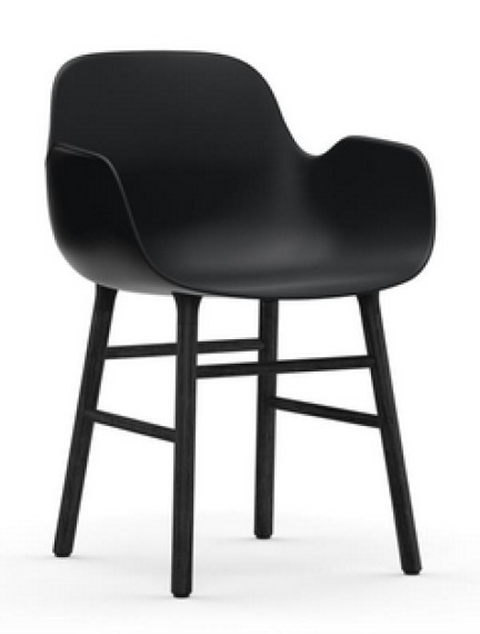 Normann Copenhagen Chaise Form noire pied chêne 