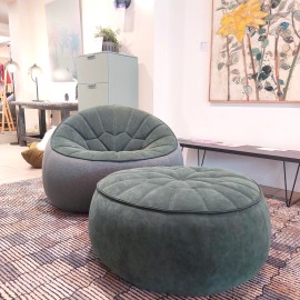 ENSEMBLE OTTOMAN FAUTEUIL ET POUF CINNA