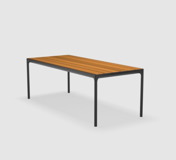HOUE Four table 90X210 Bambou-noir 