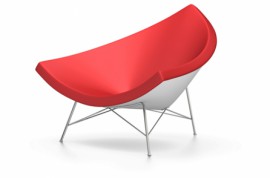 Coconut Chair Cuir rouge Vitra