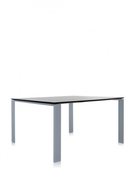 Kartell Table FOUR carrée Noir Aluminium 