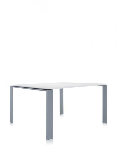 Kartell Table FOUR carrée Blanc Aluminium 