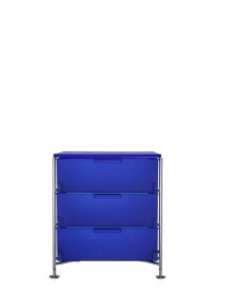 Element de rangement MOBIL 3 tiroirs Bleu cobalt Kartell