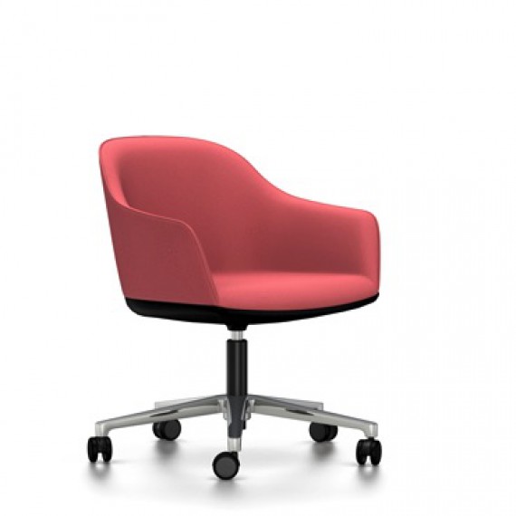 Vitra SOFTSHELL CHAIR Plano poli Rouge coquelicot Champagne 